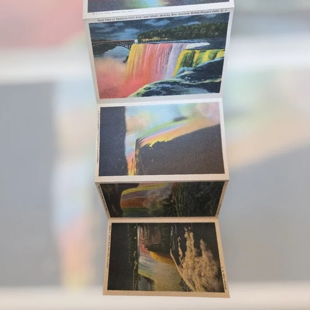 1938 Curt Teich Niagara Falls 20 Pk Linen Postcard Folder Chicago USA Depression
